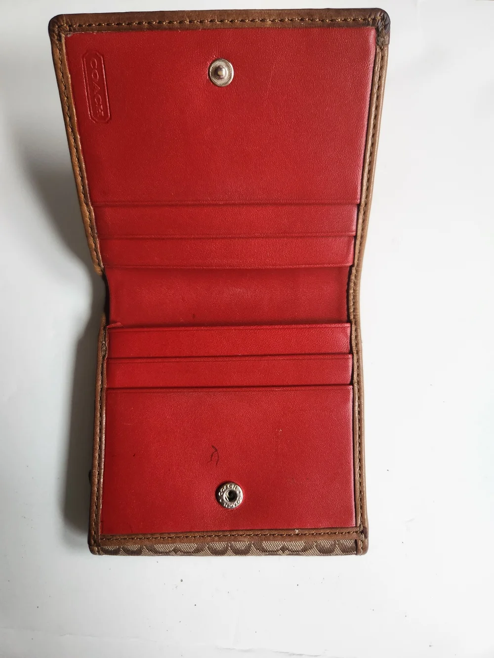 Coach Signature Canvas Bifold Wallet in Brown